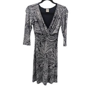 Kaileigh Black and White Wrap Dress Women's Small
